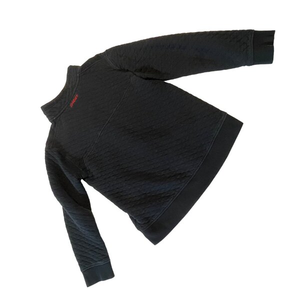 Spyder Boys Quilted Washed Out Black Pullover With Red Button Collar Large - Picture 6 of 10